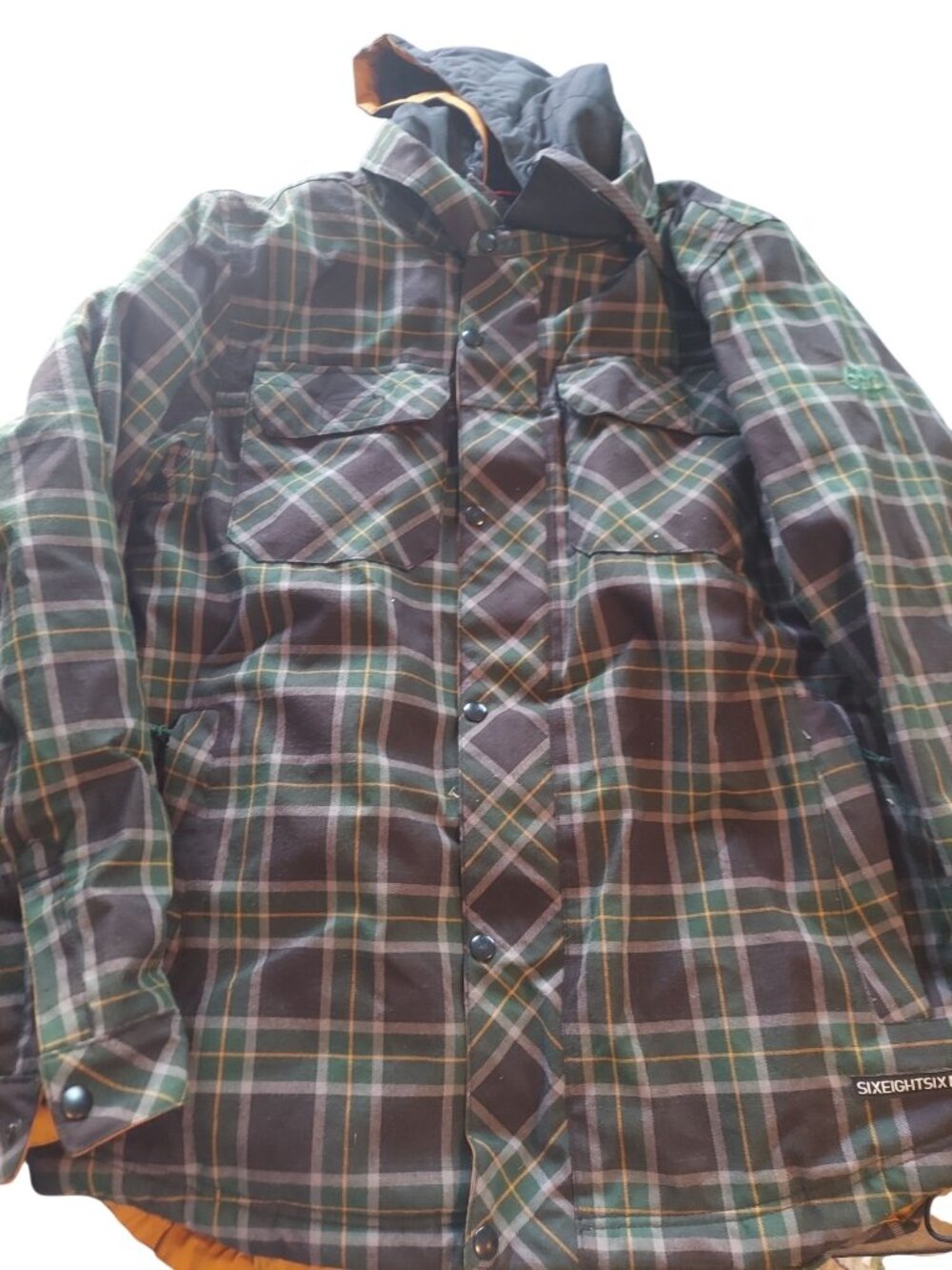 686 Mens Woodland Flannel Jacket Green Plaid Size Medium 1528